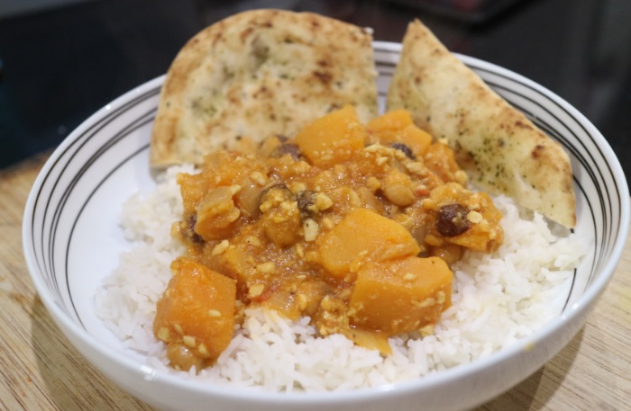 Cashew & butternut squash curry with coconut
