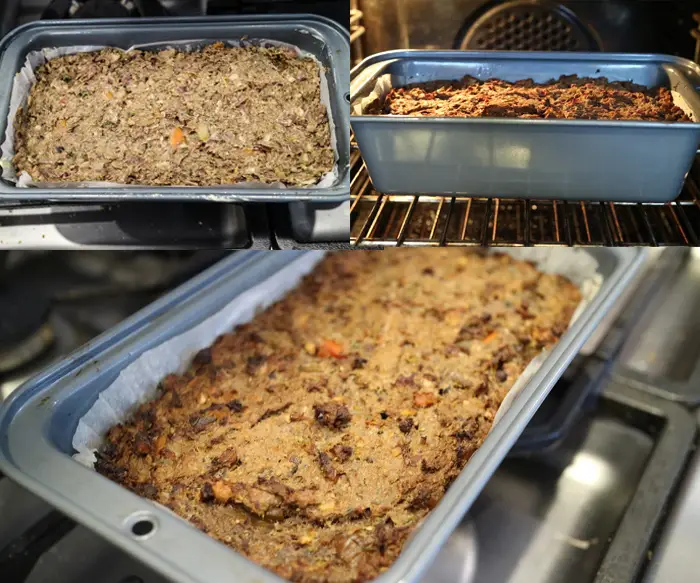 The cooking stages for this Vegetarian nut roast recipe