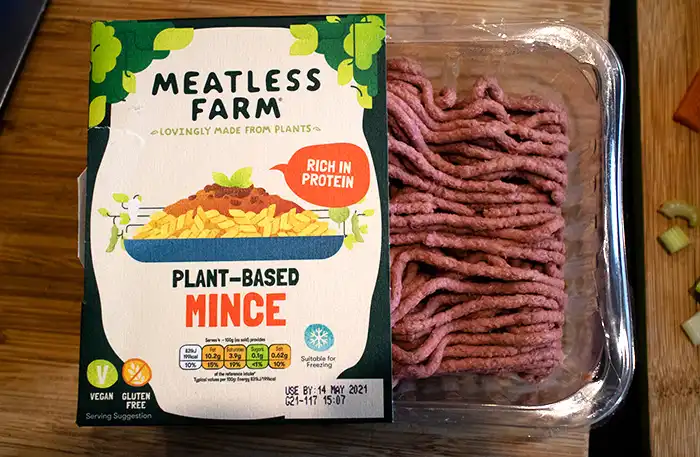 A pack of Vegetarian mince. 
