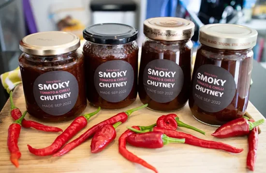 Smoky Tomato Chilli Chutney recipe in jars