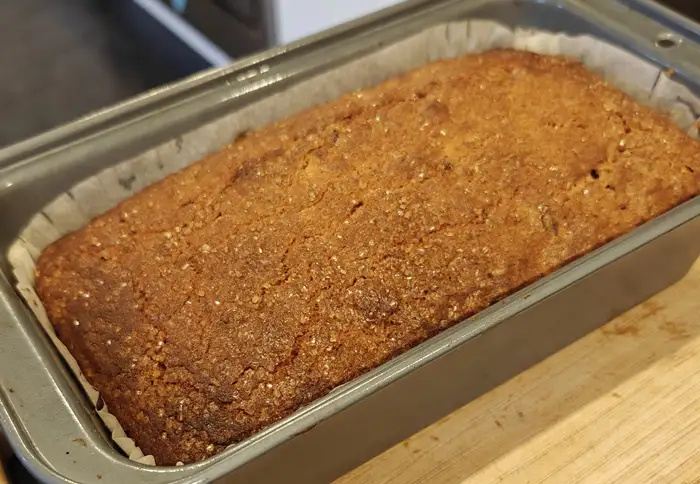 The Simple Date and Banana Loaf after being baked in the over. 